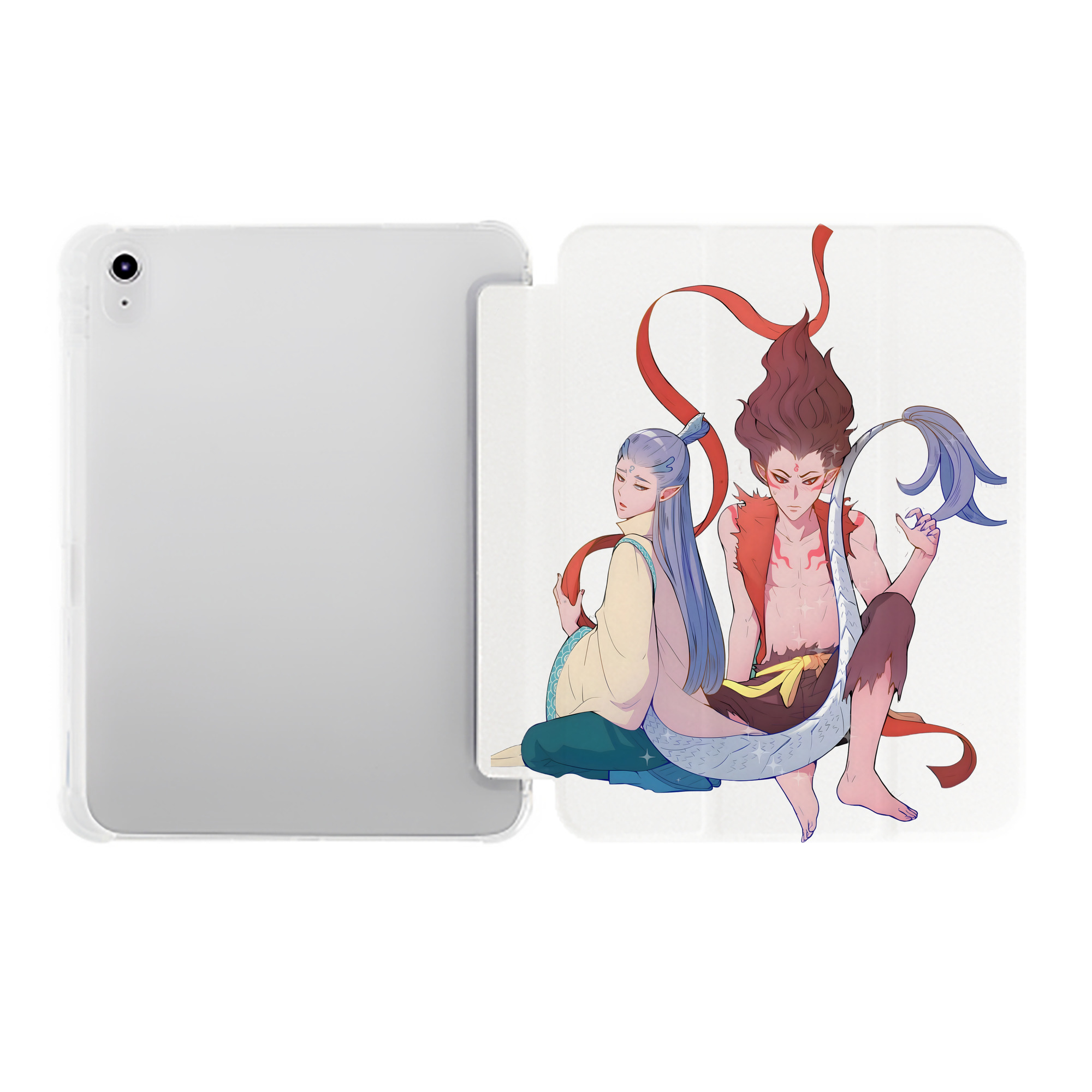 （画像用） Ne Zha 2 ナタ 魔童の大暴れ IPad ケース ペン収納付き 三つ折りスタンド PUレザー×シリコン 対応機種9.5/10.5/10.9インチ